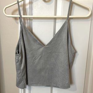 Velvety texture flowy tank top